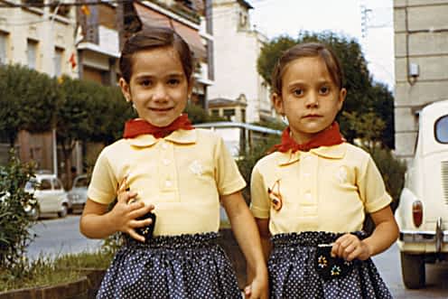 Fiestas de 1973. Margari y Meli Mañeru