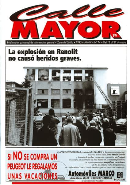 CALLE MAYOR 074 – LA EXPLOSIÓN EN RENOLIT NO CAUSÓ HERIDOS GRAVES.