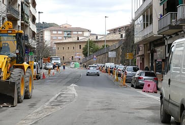 Trabajos de asfaltado en las calles de Estella