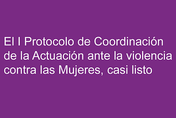 El I Protocolo de Coordinación de la Actuación ante la violencia contra las Mujeres, casi listo